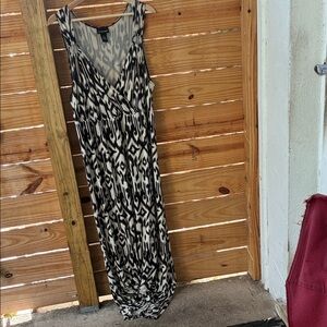 Lane Bryant Black & White Ikat Maxi Dress